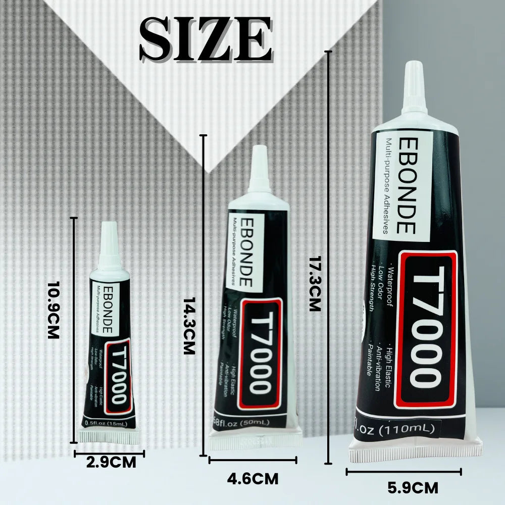 T7000 Black Contact Cellphone Tablet Repair Adhesive Strong T-7000 Glue 15ML 50ML 110ML with Fine Needle