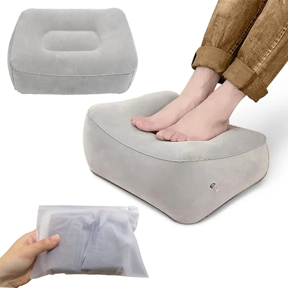 Inflatable Soft Footrest Pillow PVC Inflatable Foot Rest Pillow Cushion Air Travel Office Home Leg Up Relaxing Feet Almohada