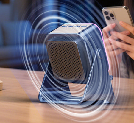 Induction Folding Desktop Phone Stand Multifunctional Wireless Speaker Ambient Light