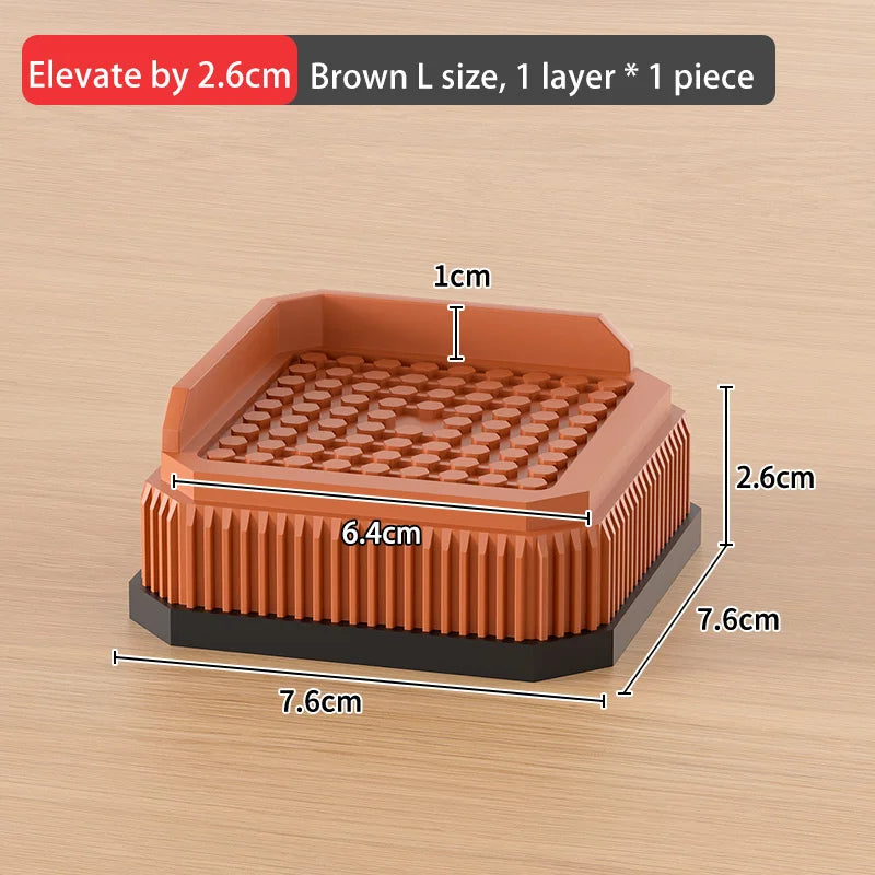 Adjustable Height Furniture Risers - High Load - Bearing, Triple Anti - Slip for Sofa, Bed & Desk