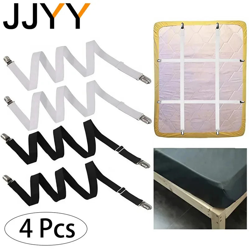 Bed Sheet Holder Clips - Elastic Non-Slip Sheet Fasteners, Adjustable Mattress Gripper for Fitted Sheets, Sofa Covers, Duve