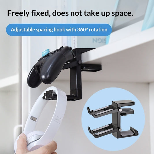 Multi-functional Headset Stand Clip Rotating Rack Gaming Controller Holder