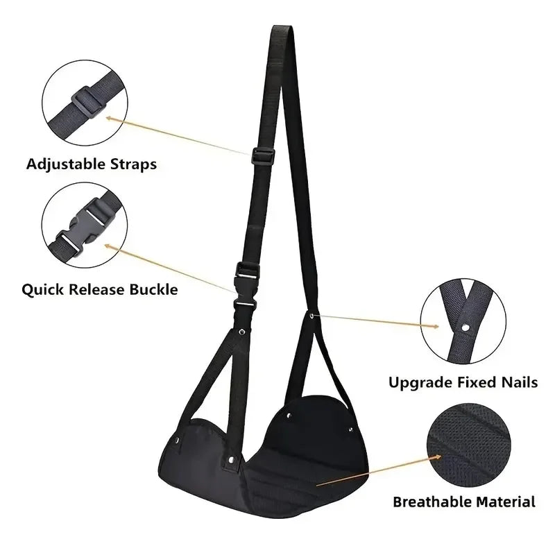 Portable Foot Mat - Adjustable Strap Office Resting Foot Mat Foot Hammock Foot Mat Lazy Man Magic Travel Magic Travel Airplane