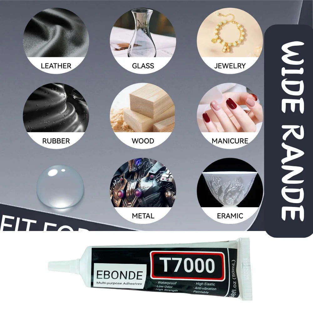 T7000 Black Contact Cellphone Tablet Repair Adhesive Strong T-7000 Glue 15ML 50ML 110ML with Fine Needle