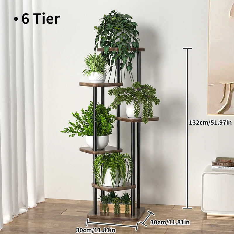 Plant Stand and Flower Stand Wooden Shelf 5/6/8Layers Display Stand Storage Shelf Pot Rack Organizer Shelves Garden Decoration