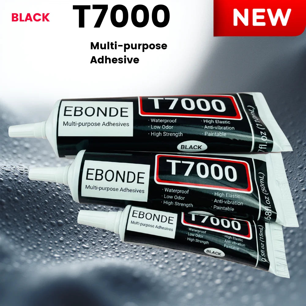 T7000 Black Contact Cellphone Tablet Repair Adhesive Strong T-7000 Glue 15ML 50ML 110ML with Fine Needle