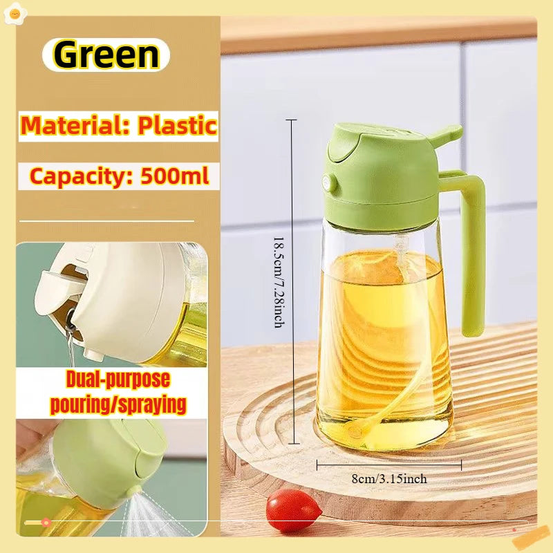 200/300/500ml Oil Spray Bottle BBQ Cooking Olive Oil Sprayer Plastic Baking Oil Spray Empty Bottle Vinegar Bottle Or  Oil brush