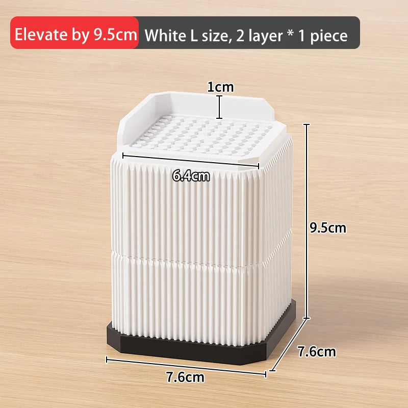 Adjustable Height Furniture Risers - High Load - Bearing, Triple Anti - Slip for Sofa, Bed & Desk