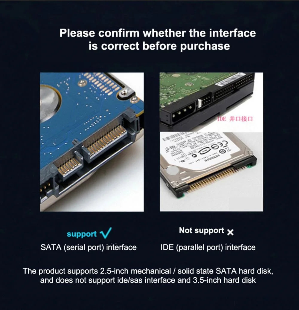 SATA to USB 3.0 / 2.0 Cable Up to 6 Gbps for 2.5 Inch External HDD SSD Hard Drive SATA 3 22 Pin Adapter USB 3.0 to Sata III Cord