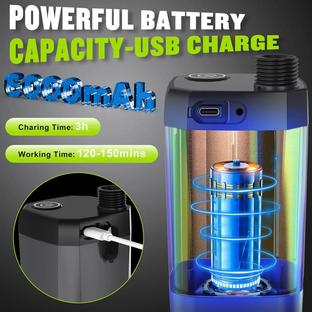 Rechargeable Portable Camping Shower with LED Display, 4 Spray Modes, IPX7 Waterproof for Outdoor Travel & Pet Washing