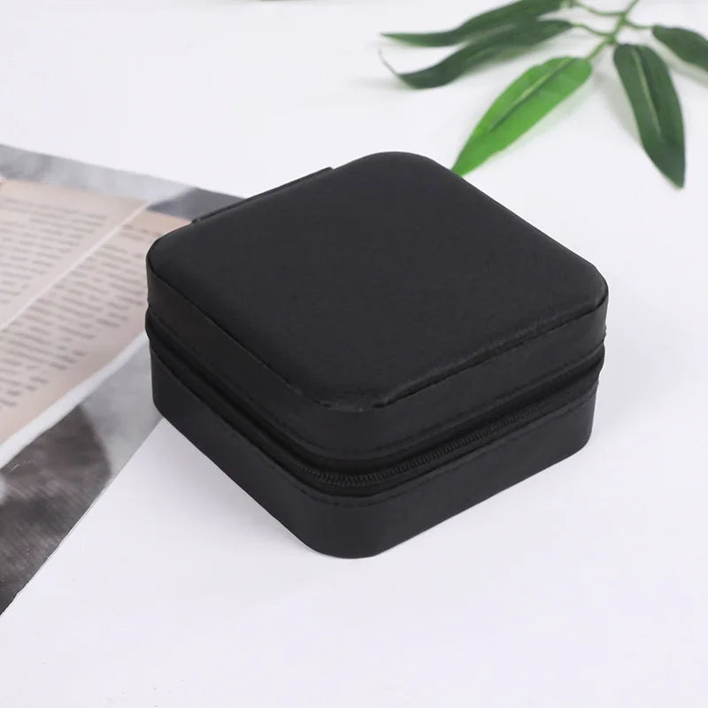 Portable Travel Mini Jewelry Box Leather Jewelery Ring Organizer Case Storage Gift Box Girls Women