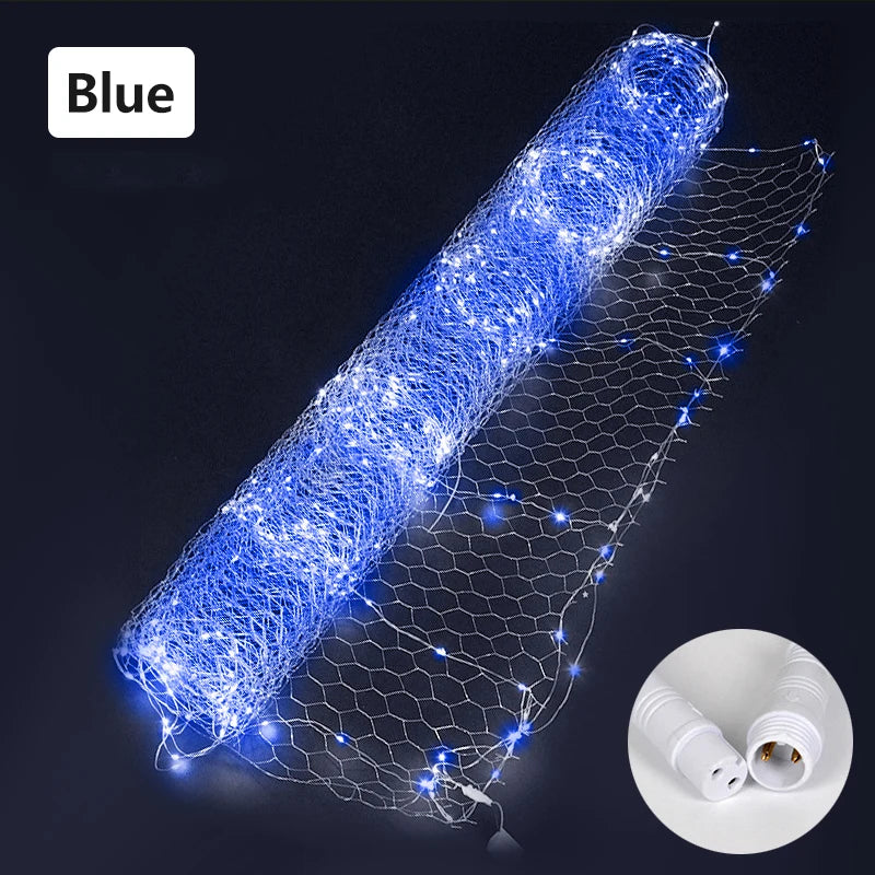 2024 Upgrade Wedding Ceiling Decor Starry Sky Wrought Iron Net With Luminous Lamp Beads Party Prop For Christmas And Birthday