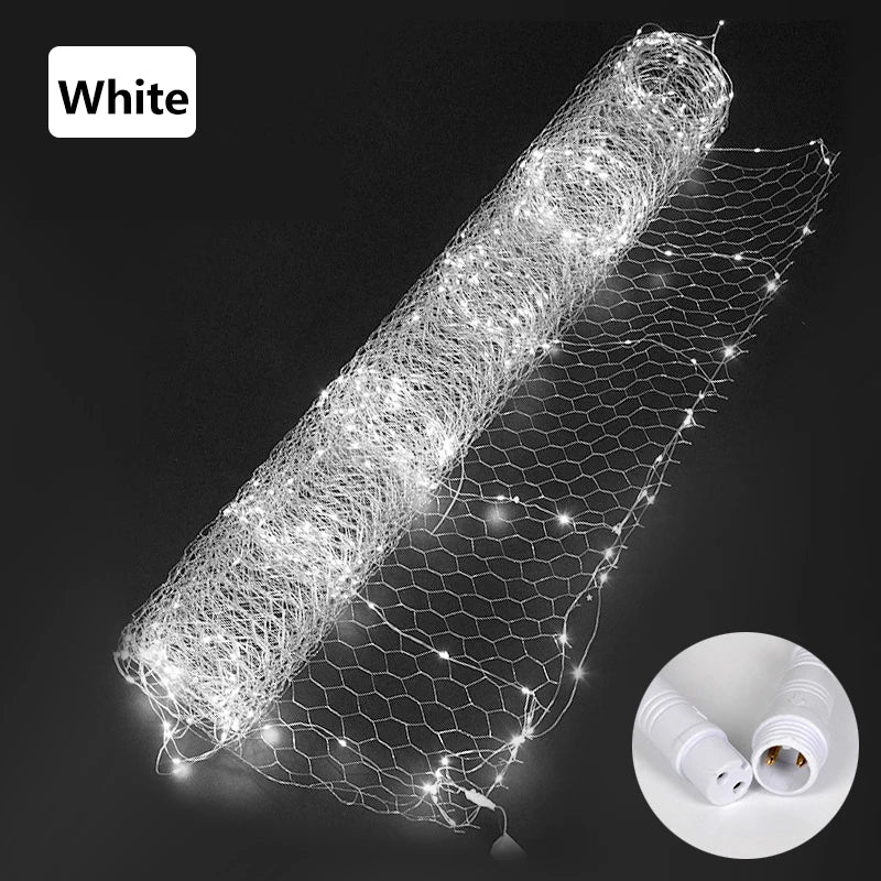 2024 Upgrade Wedding Ceiling Decor Starry Sky Wrought Iron Net With Luminous Lamp Beads Party Prop For Christmas And Birthday