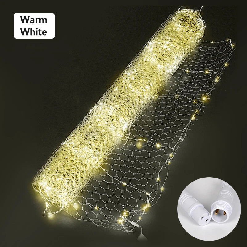 2024 Upgrade Wedding Ceiling Decor Starry Sky Wrought Iron Net With Luminous Lamp Beads Party Prop For Christmas And Birthday