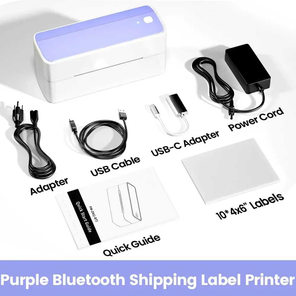 Phomemo 241 Bluetooth Thermal Label Printer Wireless Small Shipping Label Printer 4X6 Compatible with iPhone Android Mac Window
