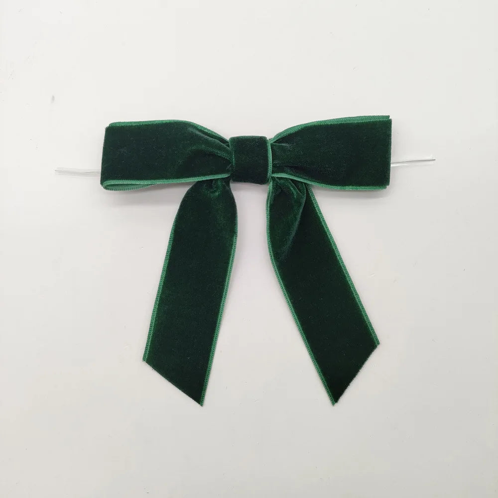 12pcs Christmas Velvet Bows for Crafts Xmas Twist Tie Bows Ribbon Bowknot Christmas DIY Craft Sewing Scrapbooking Gift Wrapping
