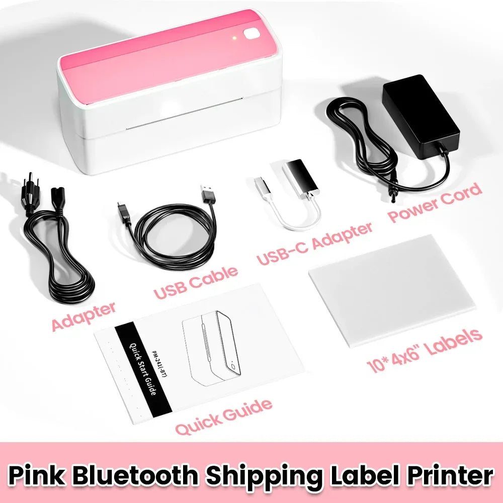 Phomemo 241 Bluetooth Thermal Label Printer Wireless Small Shipping Label Printer 4X6 Compatible with iPhone Android Mac Window