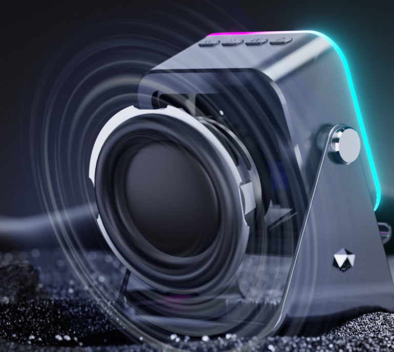 Induction Folding Desktop Phone Stand Multifunctional Wireless Speaker Ambient Light