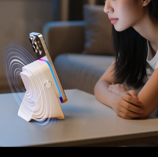 Induction Folding Desktop Phone Stand Multifunctional Wireless Speaker Ambient Light