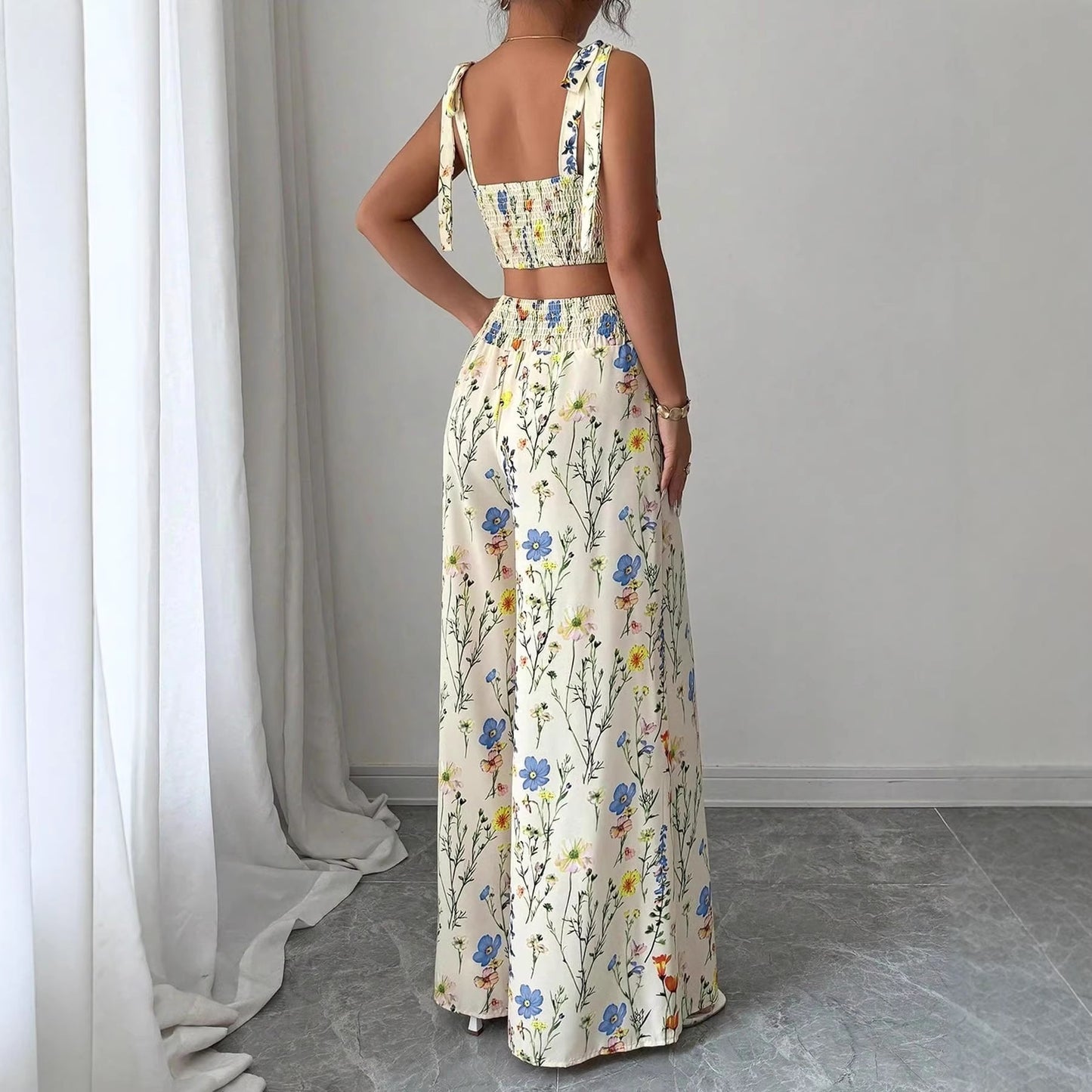 Printed Camisole Womens Top And Pants Set