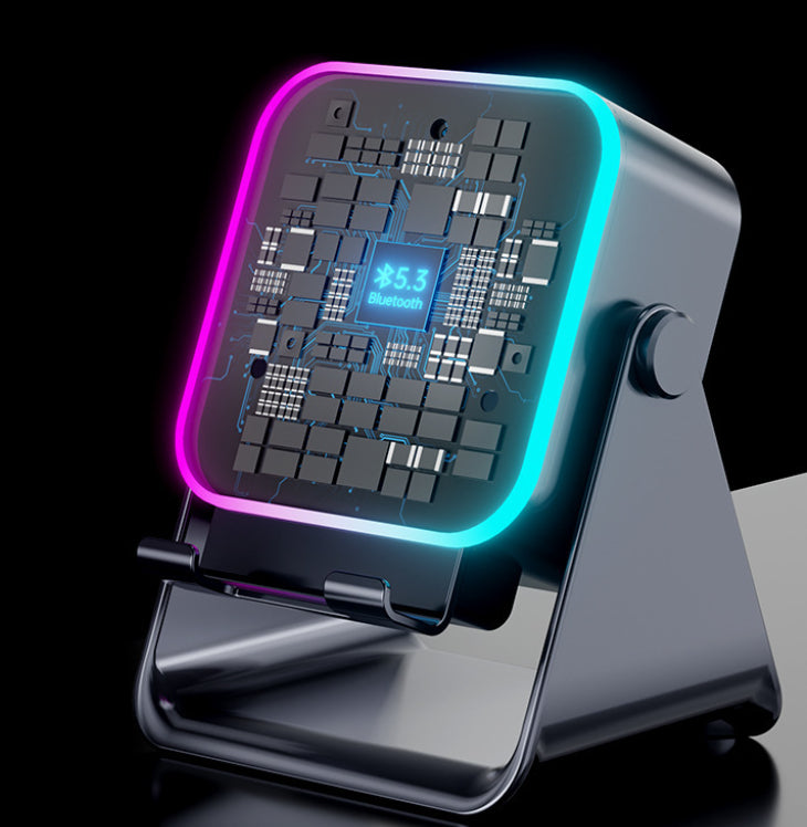 Induction Folding Desktop Phone Stand Multifunctional Wireless Speaker Ambient Light