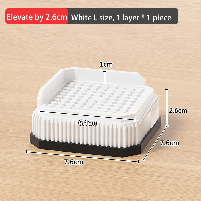 Adjustable Height Furniture Risers - High Load - Bearing, Triple Anti - Slip for Sofa, Bed & Desk