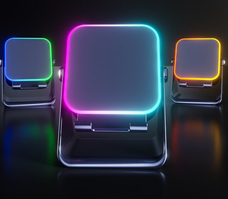 Induction Folding Desktop Phone Stand Multifunctional Wireless Speaker Ambient Light